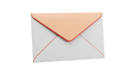 Isolated Elegant White and Red Envelope