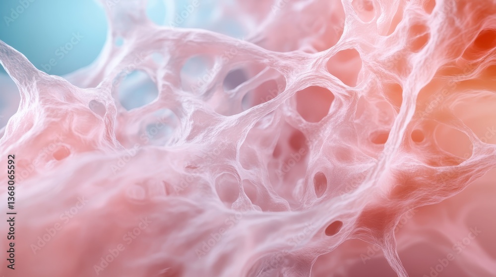 Poster an intricate visualization of a delicate structure that resembles biomass, focusing on its unique te