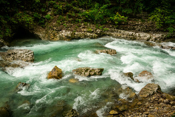 Beautiful Vintgar canyon in Slovenia