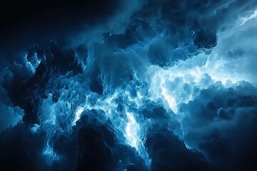 Dramatic Blue Cloudscape An Artistic Depiction of a Stormy Sky.