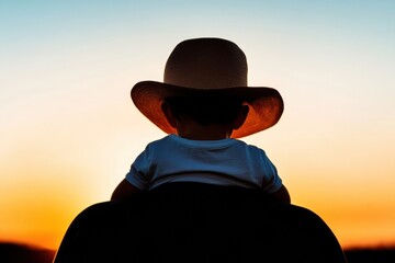 Golden Hour Familial Journey Nostalgic Silhouette of Protective Parenting, Experiential Travel and Emotional Connection in Mindful Adventure Storytelling
