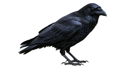 Isolated Black Raven Bird
