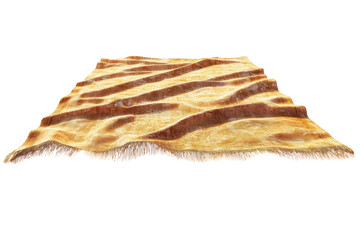 A golden textured textile draped softly, resembling sun-drenched dunes, with a subtle fringe detail.