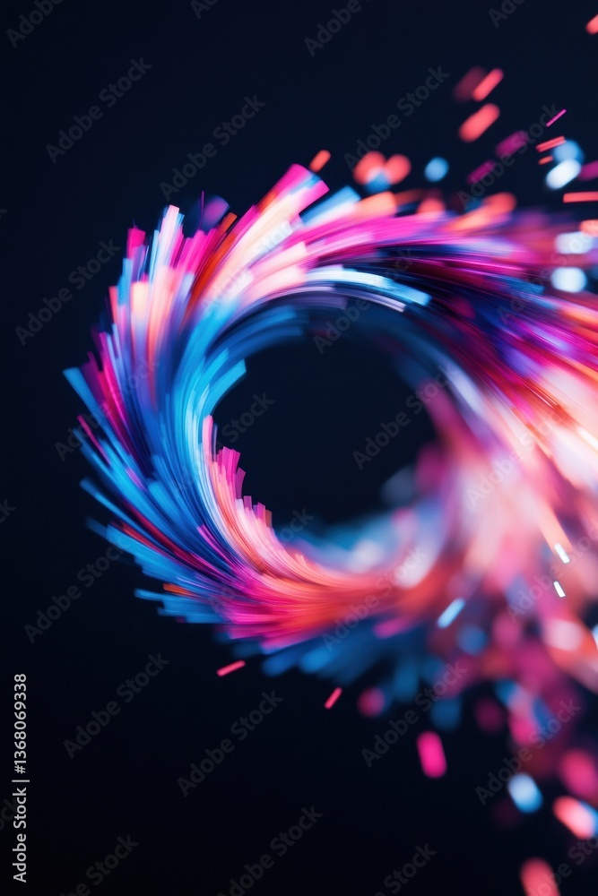 Aufkleber Quantum Nexus Dynamic Digital Particle Visualization for AI Innovation, Tech Conference Branding and Immersive Computational Design Experiences