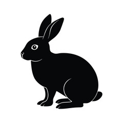 vector illustration of a rabbit  silhouette vector
