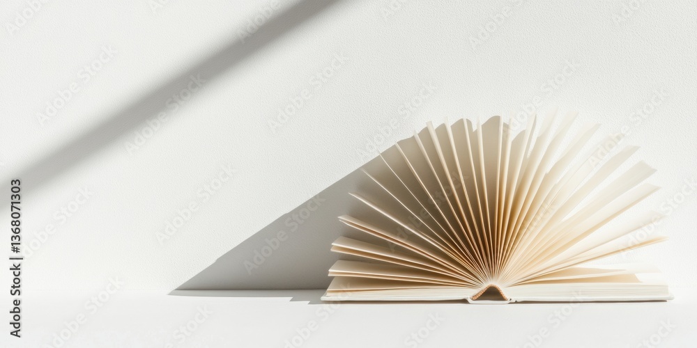 Aufkleber minimalist learning aesthetic open book pages revealing knowledge architecture - creative education 