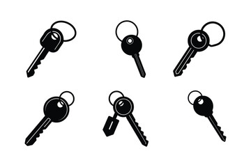 keychain physical security vector art silhouette