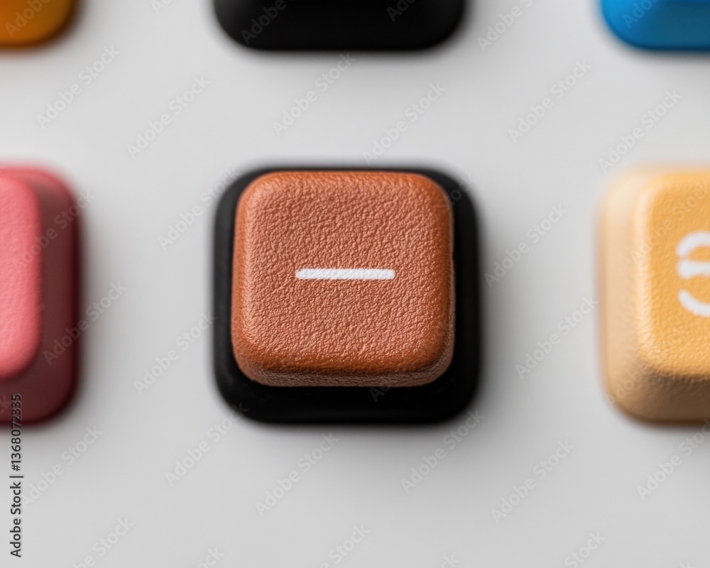 Poster Minimalist Tech Texture Leather-Finished Keyboard Key in Burnt Orange - Innovative Design Meets Tactile User Experience for Digital Professionals