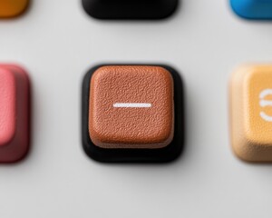Minimalist Tech Texture Leather-Finished Keyboard Key in Burnt Orange - Innovative Design Meets Tactile User Experience for Digital Professionals