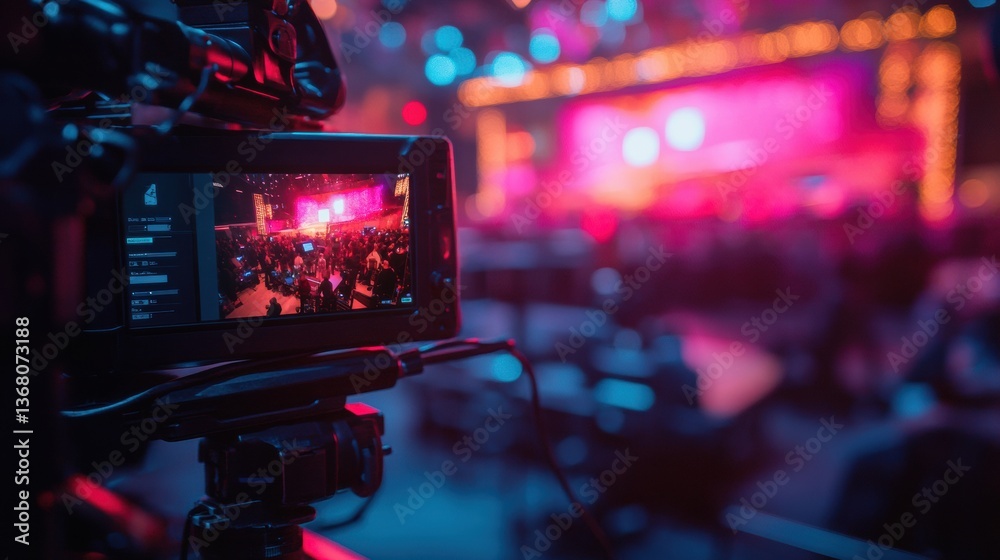 Aufkleber immersive hybrid media production next-gen live event streaming with dynamic cinematic neon lighting
