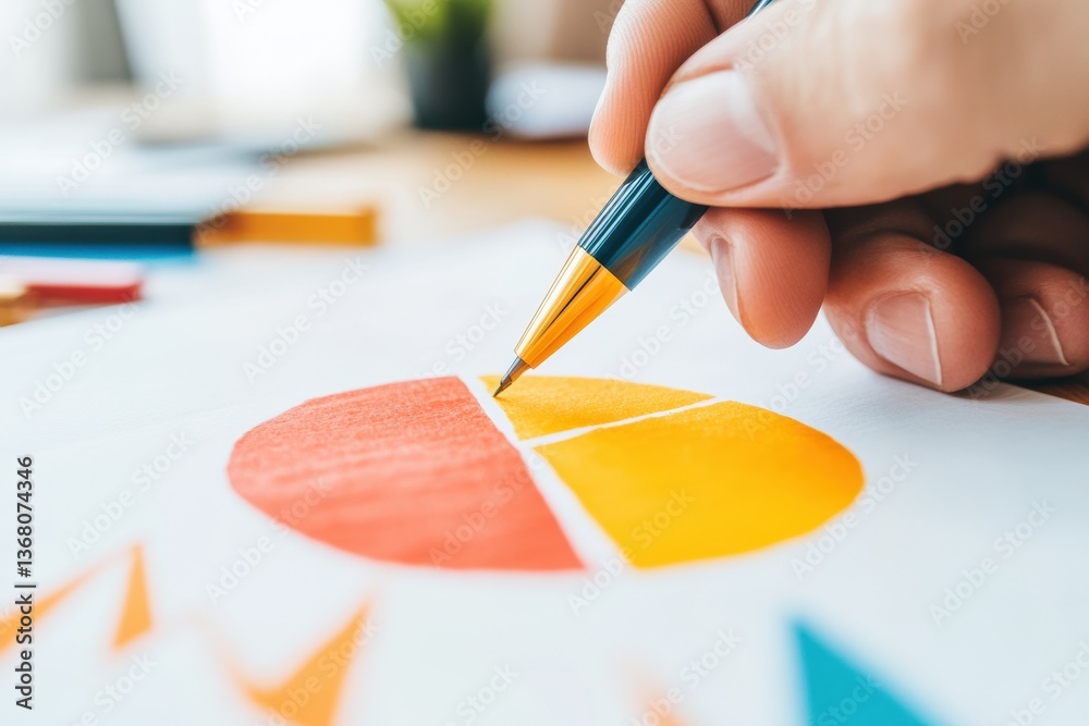 Aufkleber Data-Driven Insights Minimalist Analytics Visualization with Vibrant Color Palette - Modern Business Intelligence and Strategic Decision Making Workflow