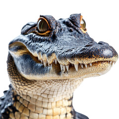 Obraz premium Close up of a crocodile isolated on white background