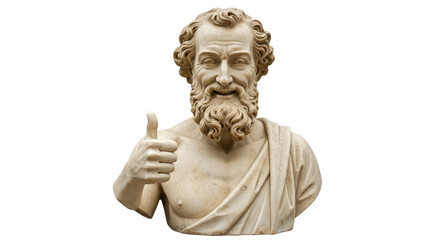 Isolated Bust Statue of Man Giving Thumbs Up
