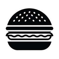 fast food burger silhouette vector