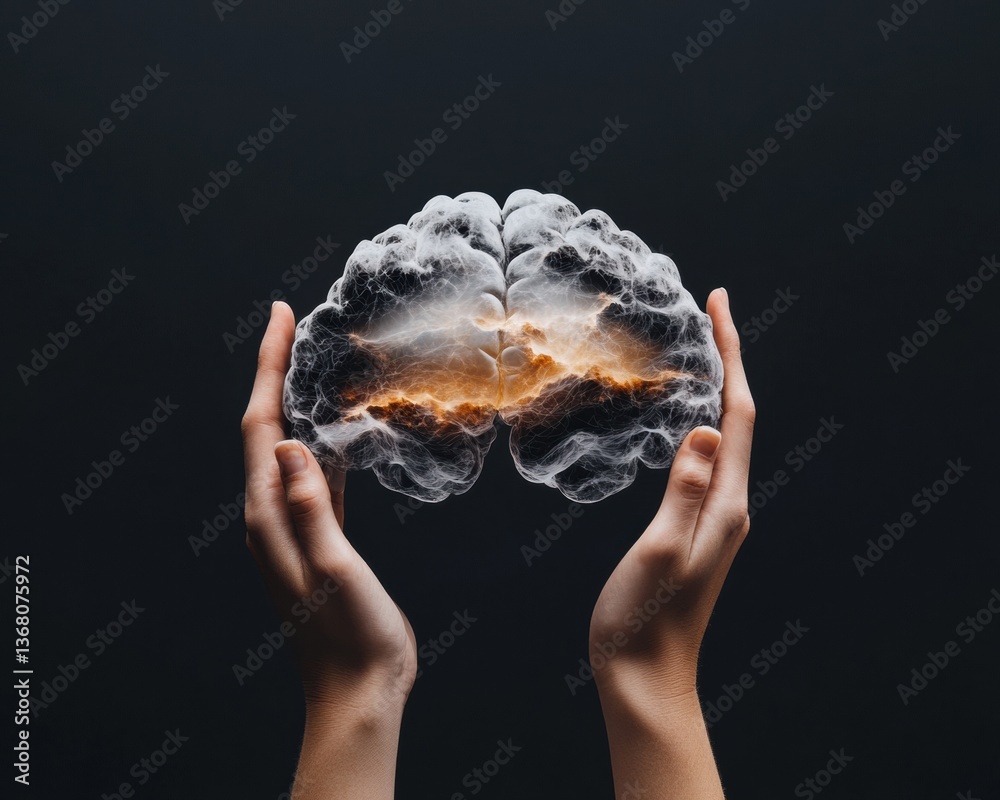 Aufkleber neuroplastic metamorphosis immersive mind visualization of cognitive transformation with luminescent