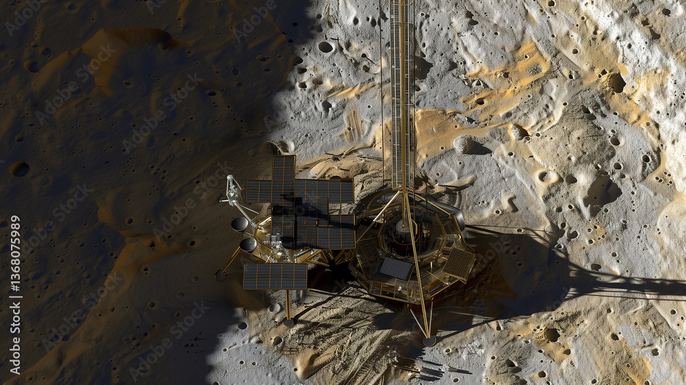 Leinwandbilder this futuristic asteroid refinery extracts regolith for resource processing in space.