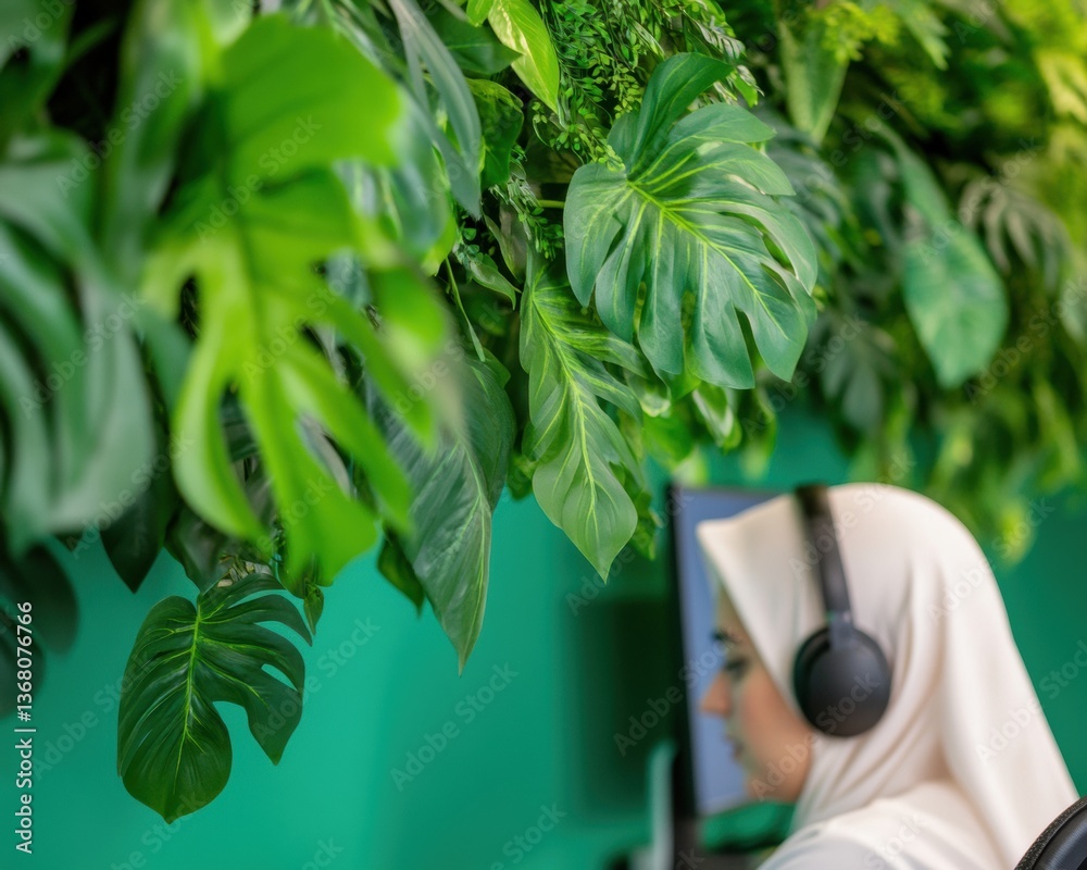 Aufkleber verdant productivity gen z inclusive workspace design with biophilic elements - empowering multicult