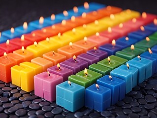 Obraz premium Colorful Candles Arranged
