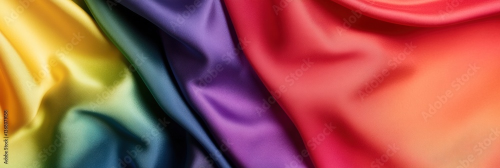 Aufkleber vibrant textile innovation dynamic rainbow fabric flow showcasing digital creative industries, susta
