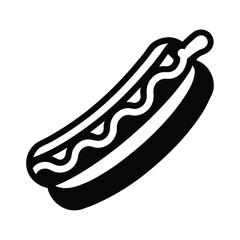 hot dog silhouette vector illustration