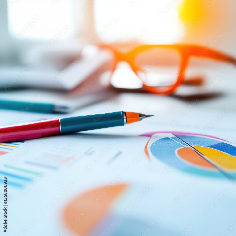 Aufkleber Minimalist Data Visualization Vibrant Financial Analytics with Modern Color Palette - Strategic Business Intelligence for Digital Transformation and Performance Optimization
