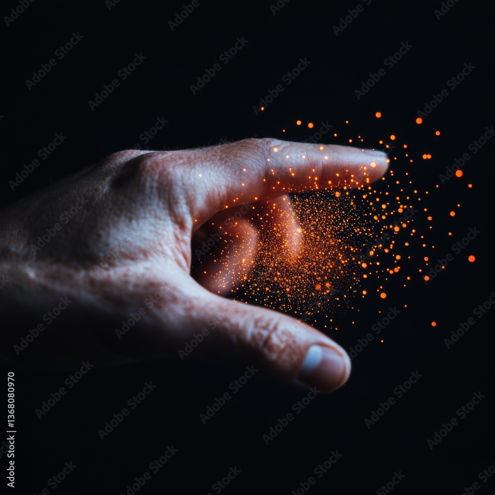 Poster Quantum Data Explosion Next-Gen Digital Transformation Visualizing Technological Disruption through Immersive Particle Interaction and Futuristic Innovation