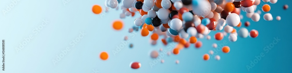 Fototapete Molecular Motion Dynamics Cutting-Edge Pharmaceutical Innovation Visualizing Precision Drug Dispersal in Immersive Particle Visualization Technology