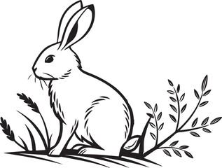 A cute fluffy rabbit illustration on a white background with a small brown bunny, looking adorable and isolated, perfect for an Easter or pet-themed design