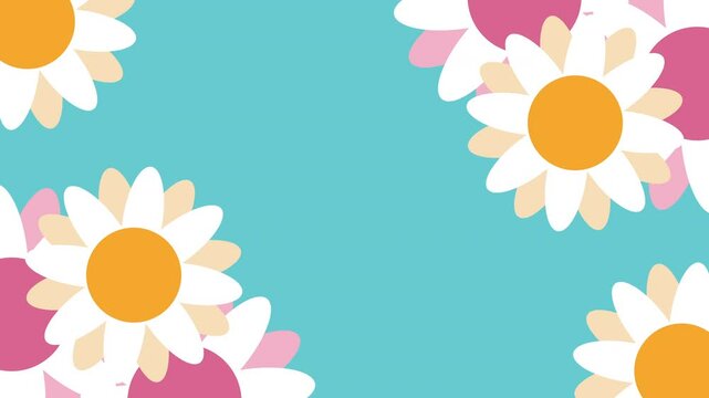 Flat blossom flowers motion video background