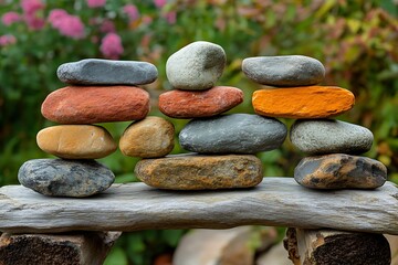 A variety of stones stacked together to form a stable cairn, representing the strength of collective effort