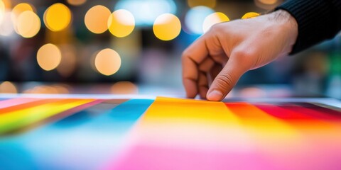 Obraz premium Vibrant Color Psychology Innovative Design Strategy with Tactile Color Exploration - Creative Professional Engaging Chromatic Workspace Trends for Digital-First Branding