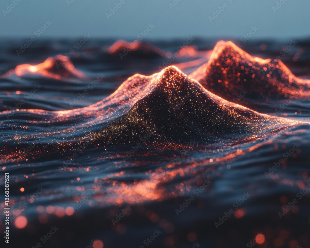 Aufkleber Quantum Visualization Immersive AI Data Topography Revealing Luminous Digital Landscapes - Next-Gen Machine Learning Aesthetic for Innovative Tech Storytelling