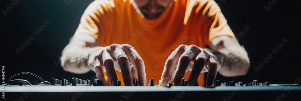 Aufkleber Hybrid Workspace Dynamics Immersive Audio-Visual Production with Next-Gen Tech Professional Executing High-Performance Digital Workflow in Minimalist Creative Environment