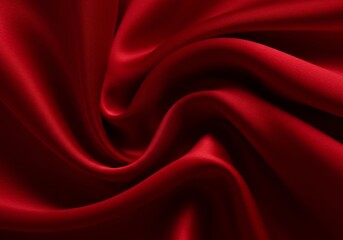 Fototapeta premium Rich Red Silk Drapes Softly Luxurious Texture. AI Generated