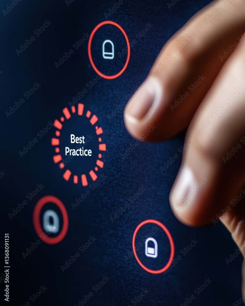 Poster Next-Gen Business Optimization Interactive Digital Best Practice Interface Revealing Adaptive Performance Technology for Strategic Workflow Enhancement