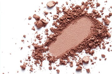 Crushed mauve eyeshadow on white background. AI generative