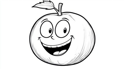 Obraz premium Cartoon Orange with a Big Smile and Playful Expression