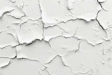 Obraz premium Photo of Rough peeled white plaster wall. Background texture for backdrops or mapping