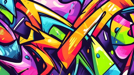 Fototapeta premium Vibrant Graffiti Background with Bold Neon Color Splashes and Urban Street Art Vibe