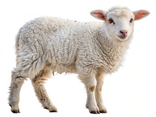 Obraz premium Cut out of young sheep isolated on transparent background 