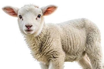 Obraz premium Cut out of young sheep isolated on transparent background 