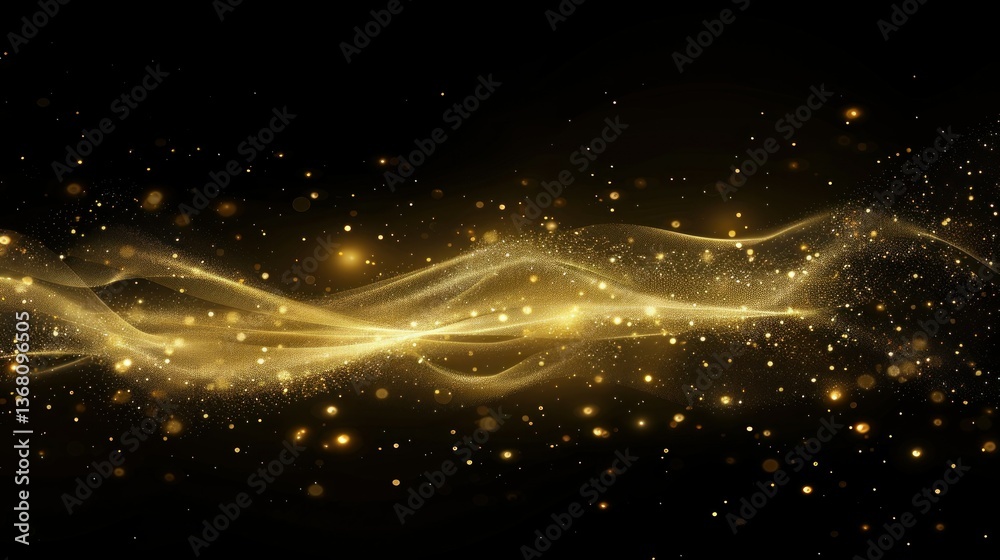 Poster abstract light network background with floating dots and lines.