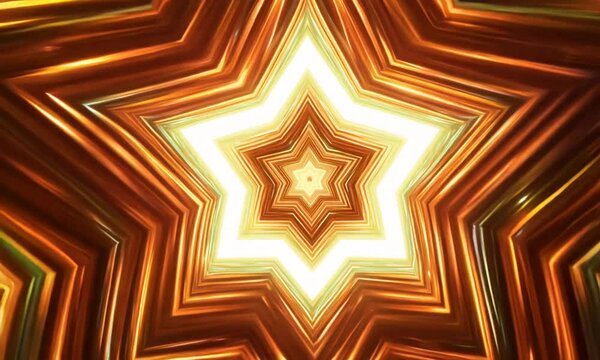 Abstract loop center gold orange star optical shine light