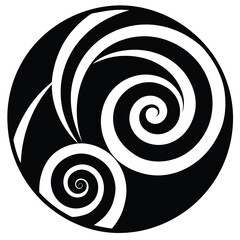 vector of a maori koru spiral