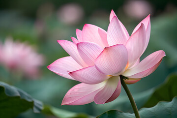 Beautiful pink lotus flower background close up