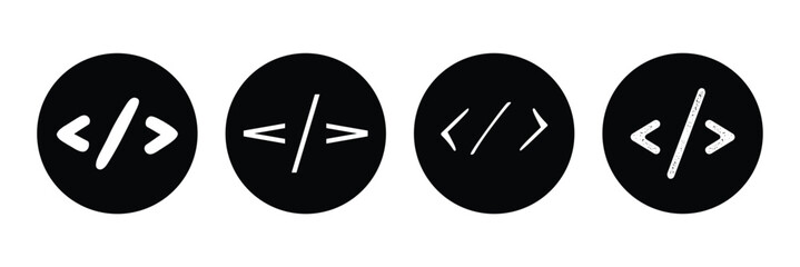 Code icon. Code html signs. Program coding icons. Coding sign. Stock vector illustration.