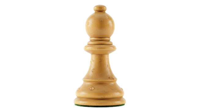 Isolated Wooden Chess Bishop Piece