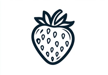 Hand-drawn Strawberry Illustration with Simple Design Elements