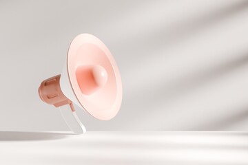 Pastel megaphone with soft shadows.
