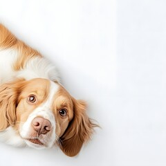 Friendly Dog Relaxing on White Background for Versatile Creative Use